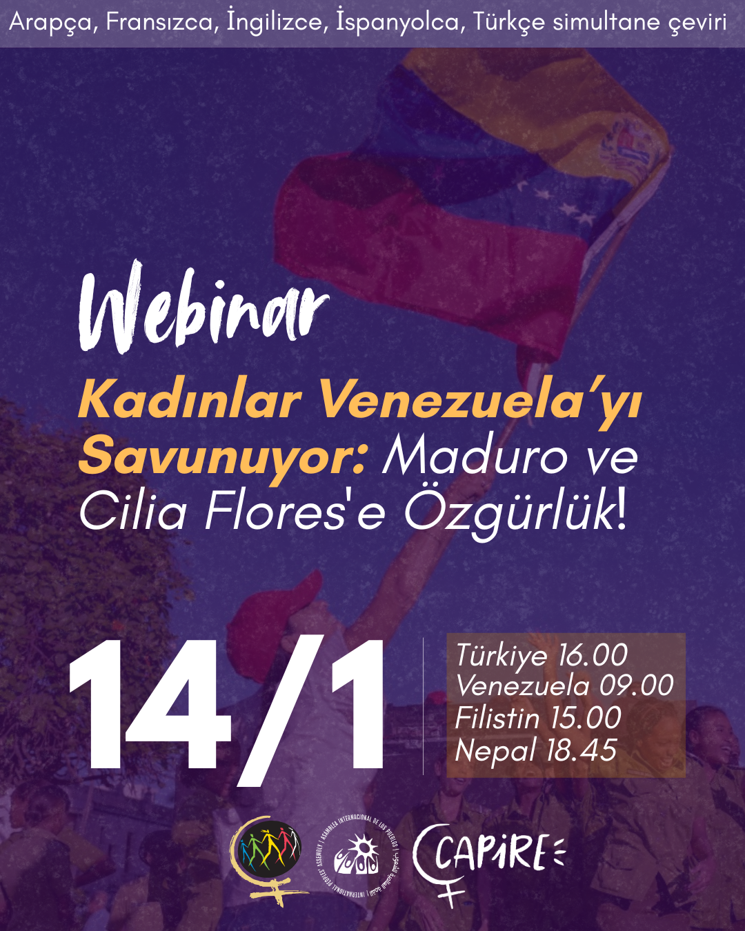 Uluslararası Webinar | Kadınlar Venezuela’yı Savunuyor: Emperyalizme Karşı Feminist Dayanışmayı İnşa Etmek